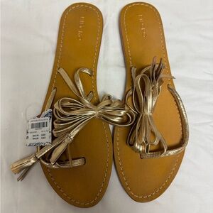 Anthropologie Metallic Gold Sandals